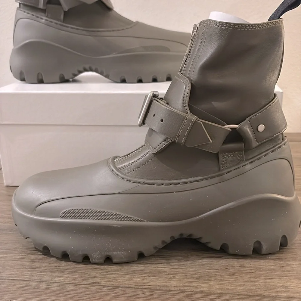 NEW [Burberry] SUPER RARE Authenticated Hunter Green Buckle Boots Men’s Sz 10.5 - Picture 4 of 15